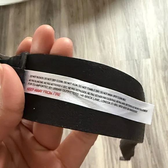 Free People Black Leather Belt with Silver Buckle M/L - Picture 3 of 5